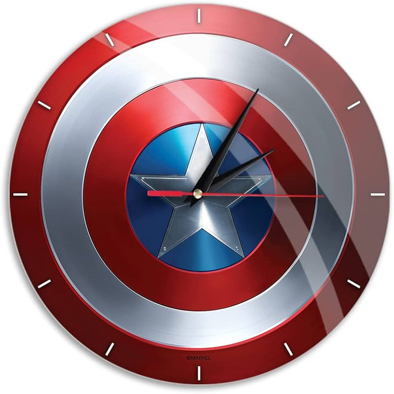 Horloge Murale silencieuse Brillante, Motif Captain America