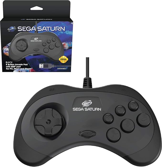 manette Sega Saturn retrobit noir