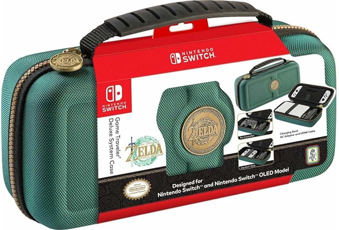 Nintendo Pochette de Transport Rigide pour consoles et Accessoires Switch Verte Zelda