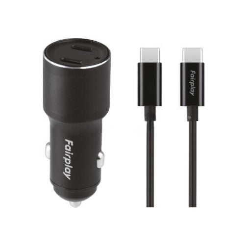 FAIRPLAY Pack Chargeur Voiture 60W + Câble USB-C