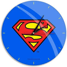 Horloge Murale silencieuse Brillante, Motif Superman