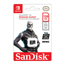 SanDisk 128 Go microSDXC, USH-I Carte, pour les consoles Nintendo Switch, édition Fortnite, jusqu'à 100 Mo/s Produit sous licence Nintendo, UHS-I, Class 10, U3